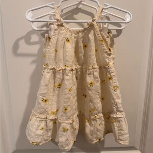 Cream Floral Tiered Sundress for Girls